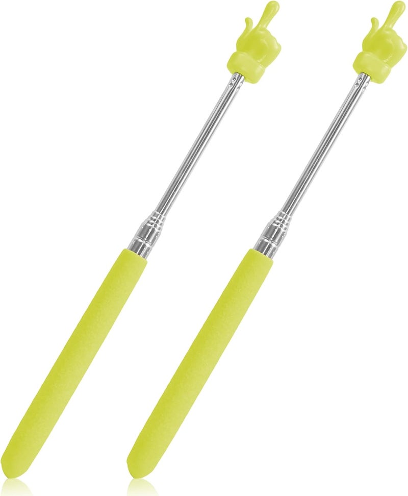 LYMXsd 2PCS Pointer Stick for Classroom – Multipurpose Teacher Pointer Stick, Extendable Classroom Pointer and Finger Pointer Stick, Engaging Colors, Classroom Essentials for Effective Presentations Yellow - Image 1